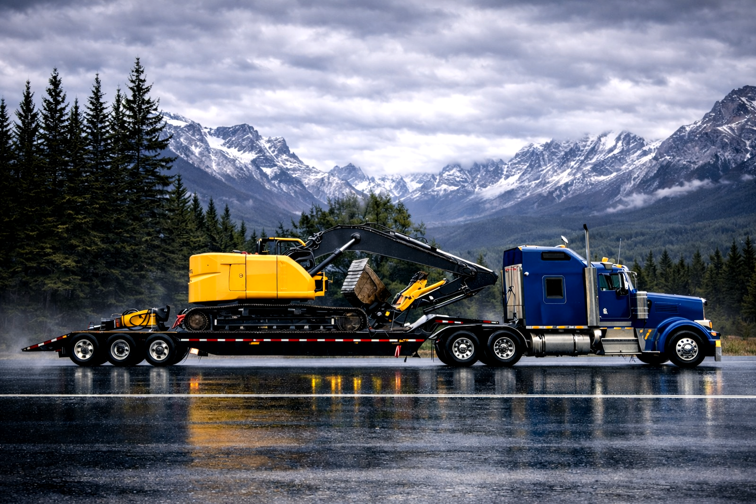 Heavy equipment secured for nationwide transport